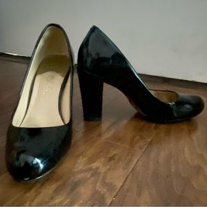 Authentic COLE HAAN Patent Leather stack Heel Pumps Shoes 6.5